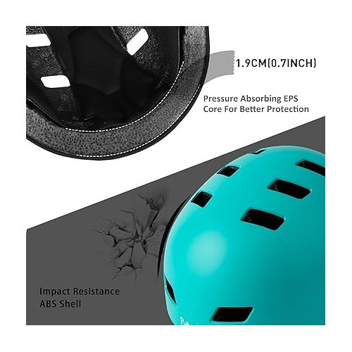  Skateboard Bike Helmet, Lightweight Adjustable, Multi-Sport for Bicycle Cycling Scooter Roller Skate Inline Skating Rollerblading, 3 Sizes for Kids, Youth,Adults