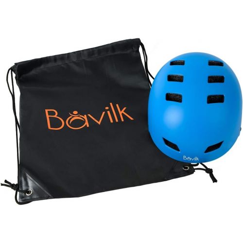  Bavilk Skateboard Bike Helmets CPSC ASTM Certified Multi Sports Scooter Inline Roller Skating 3 Sizes Adjustable for Kids Youth Adults