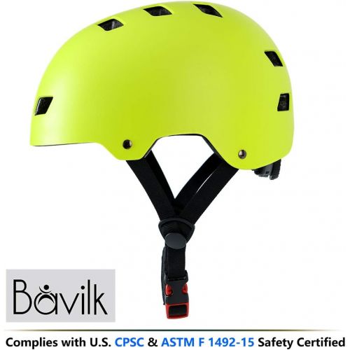  Bavilk Skateboard Bike Helmets CPSC Certified Multi Sports Scooter Inline Roller Skating 3 Sizes Adjustable for Kids Youth Adults