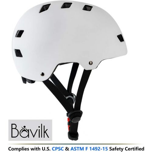  Bavilk Skateboard Bike Helmets CPSC Certified Multi Sports Scooter Inline Roller Skating 3 Sizes Adjustable for Kids Youth Adults