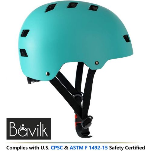  Bavilk Skateboard Bike Helmets CPSC Certified Multi Sports Scooter Inline Roller Skating 3 Sizes Adjustable for Kids Youth Adults