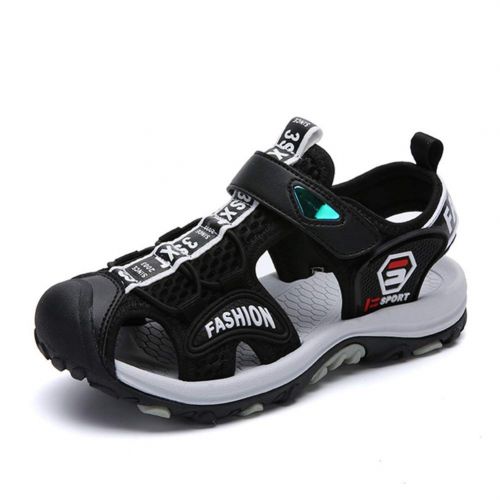  Baviue Leather Closed Toe Hiking Outdoor Athletic Sandals for Boys