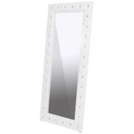 Baxton Studio Stella Crystal Tufted Modern Floor Mirror, White