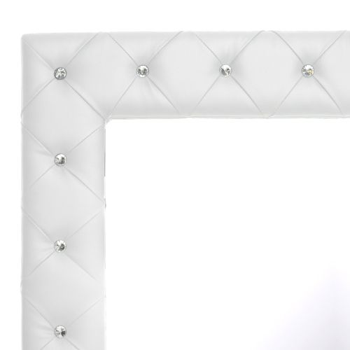  Baxton Studio Stella Crystal Tufted Modern Floor Mirror, White