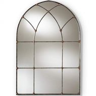 Baxton Studio Tova Silver Finished Arched Window Accent Wall Mirror