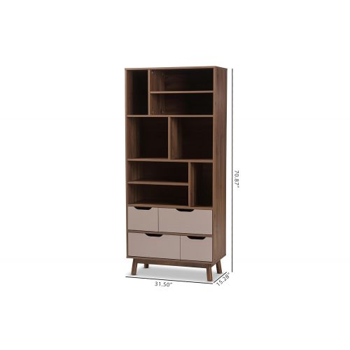  Baxton Studio 424-7995-AMZ Bethel Wood Bookcase