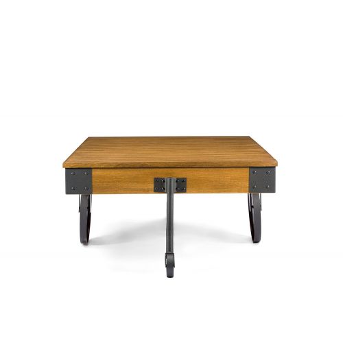  Baxton Studio Lancashire Wood and Metal Coffee Table, Brown