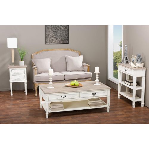  Baxton Studio Dauphine Traditional French Accent Coffee Table, 18.1 x 27.2 x 47, White