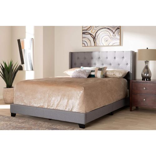  Baxton Studio 149-8940-AMZ Beds (Need Box Spring) King Light Grey