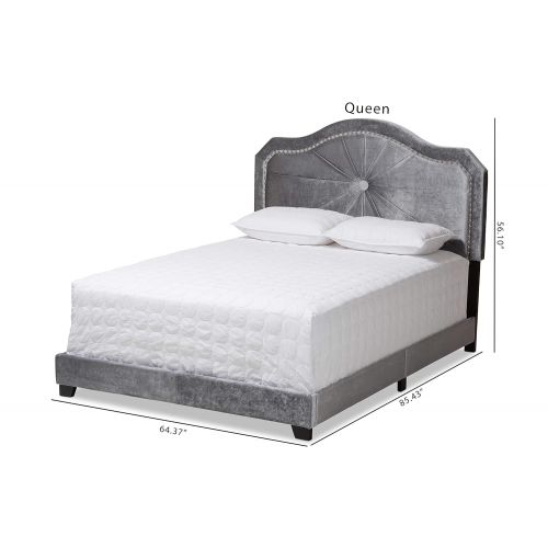  Baxton Studio 151-9006-AMZ Beds (Box Spring Required) Queen Gray