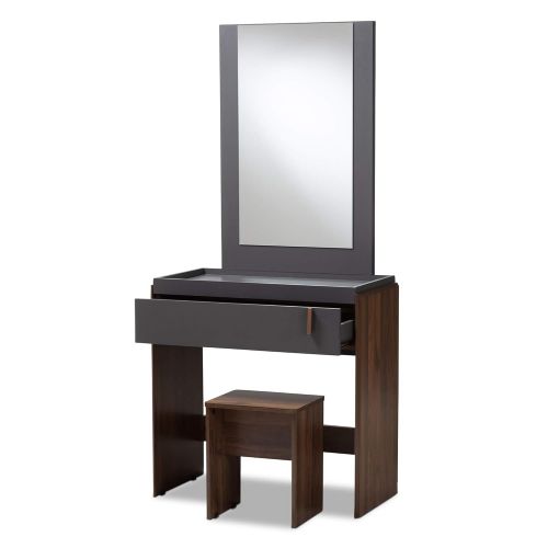  Baxton Studio 152-9148-AMZ Bathroom Vanities Gray/Walnut