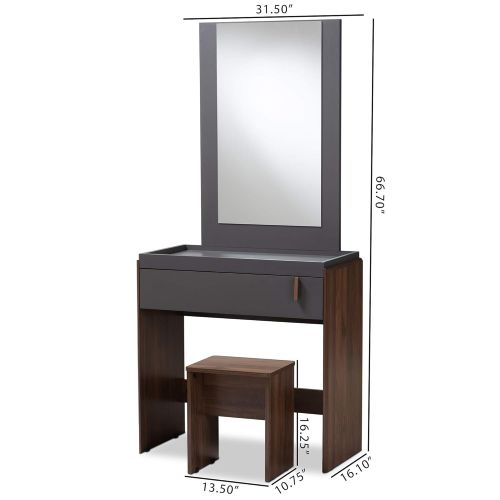  Baxton Studio 152-9148-AMZ Bathroom Vanities Gray/Walnut