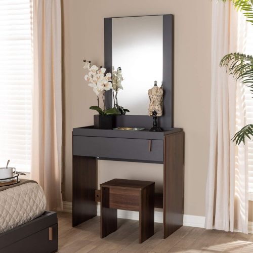  Baxton Studio 152-9148-AMZ Bathroom Vanities Gray/Walnut