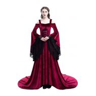 Baycon baycon Womens Renaissance Costumes Medieval Irish Dress Victorian Retro Gown Cosplay