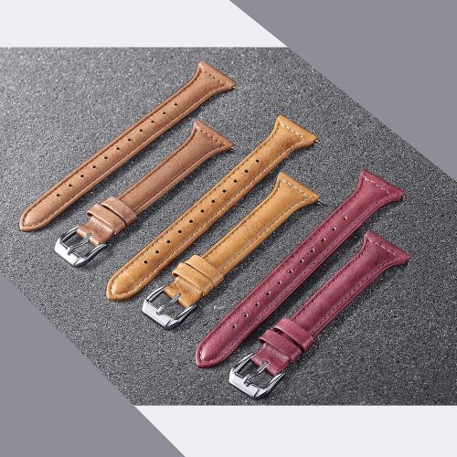  [아마존베스트]Bayite bayite Bands Compatible with Fitbit Versa, Slim Genuine Leather Band Replacement Accessories Strap Versa Women Men (5.3-7.8)