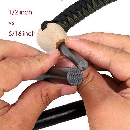  [아마존베스트]Bayite bayite Ferro Rods 1/2 X 5 XL Survival Fire Starter Drilled Flint Steel Ferrocerium Rod with Toggle Hole for Paracord(Pack of 2)