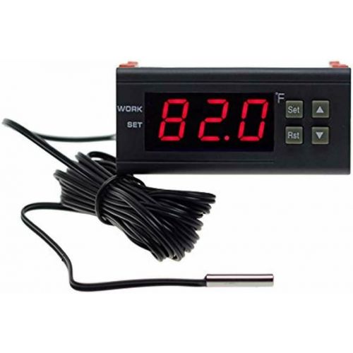  [아마존베스트]bayite DC 12V Fahrenheit Digital Temperature Controller 10A 1 Relay with Sensor