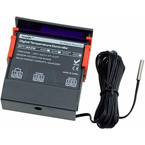  [아마존베스트]bayite DC 12V Fahrenheit Digital Temperature Controller 10A 1 Relay with Sensor