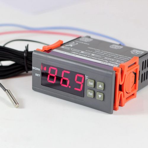  [아마존베스트]bayite DC 12V Fahrenheit Digital Temperature Controller 10A 1 Relay with Sensor