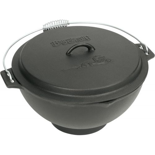  Bayou Classic 7419 3-gal Cast Iron Jambalaya Kettle w/ Lid Features Coil Wire Handle Domed Lid Perfect For Traditional New Orleans Gumbo Etouffee Jambalaya and For Simmering Batche