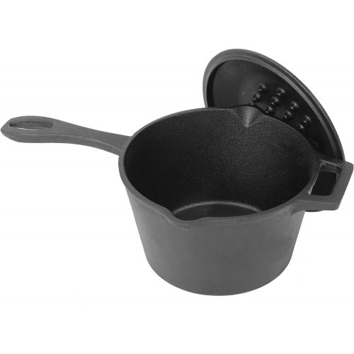  Bayou Classic 7448, 2.5-Qt. Cast Iron Bean Pot with Lid,Black