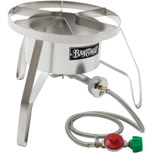  Bayou Classic SS10 Stainless Steel High Pressure Cooker with Windscreen