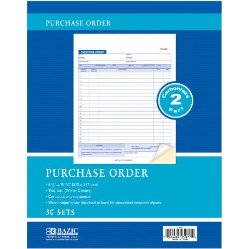  Bazic BAZIC 30 Sets 8 38 x 10 1116 2-Part Carbonless Purchase Order Case Pack 72 Computers, Electronics, Office Supplies, Computing