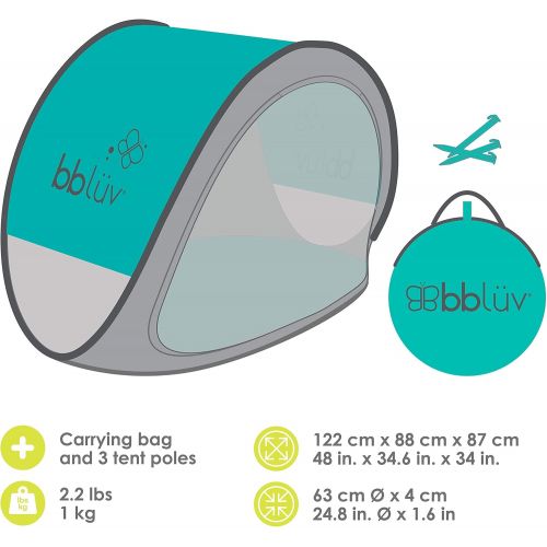  bbluev - Sunkitoe - Pop Up Baby Play Tent and Canopy Sun Shelter with SPF 50 + Mosquito Net, Perfect for Infant at The Beach, Park, Camping or Playroom, Folds Flat for Easy Travel, C