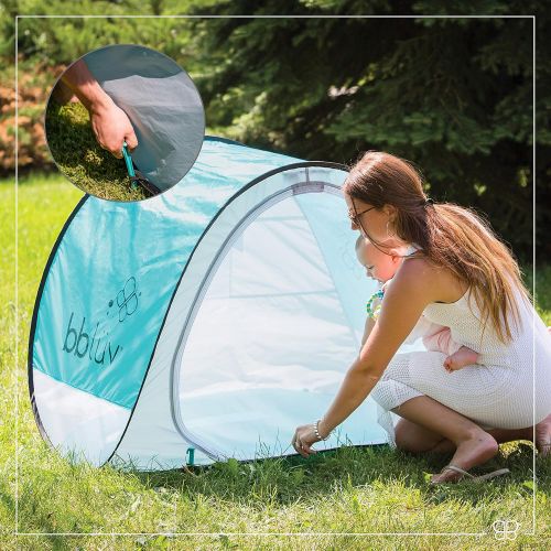 bbluev - Sunkitoe - Pop Up Baby Play Tent and Canopy Sun Shelter with SPF 50 + Mosquito Net, Perfect for Infant at The Beach, Park, Camping or Playroom, Folds Flat for Easy Travel, C