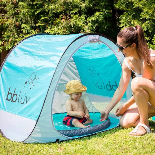  bbluev - Sunkitoe - Pop Up Play Tent and Canopy Sun Shelter with SPF 50 + Mosquito Net, Perfect for Infant at The Beach, Park, Camping or Playroom, Folds Flat for Easy Travel, Carry