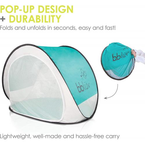  bbluev - Sunkitoe - Pop Up Play Tent and Canopy Sun Shelter with SPF 50 + Mosquito Net, Perfect for Infant at The Beach, Park, Camping or Playroom, Folds Flat for Easy Travel, Carry