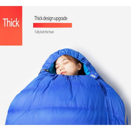  Bdclr Camping Camping Mummy Sleeping Bag, Outdoor Adult Autumn and Winter Thick Warm Sleeping Bag