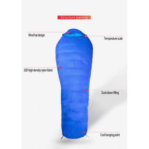  Bdclr Camping Camping Mummy Sleeping Bag, Outdoor Adult Autumn and Winter Thick Warm Sleeping Bag