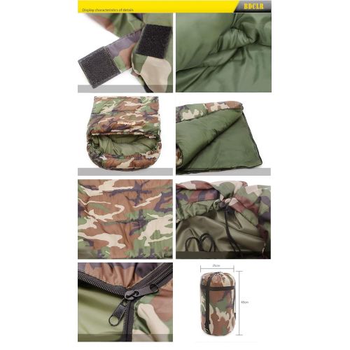  Bdclr Camouflage Outdoor Camping Sleeping Bag, Adult Thickening Winter Sleeping Bag