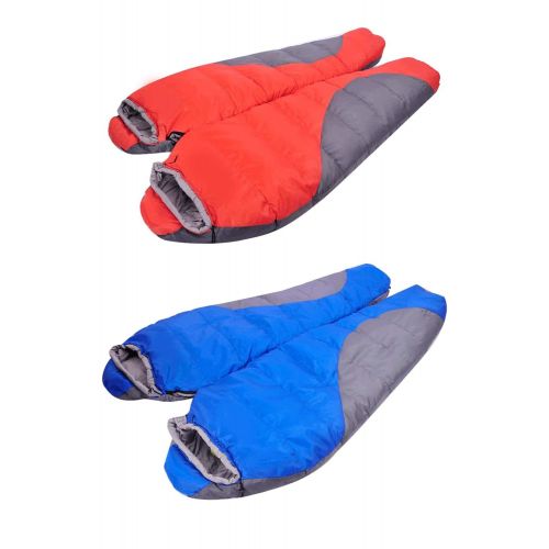  Bdclr Autumn and Winter Mummy Sleeping Bag, Double-Layer Adult Camping Sleeping Bag,Blue