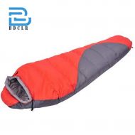 Bdclr Autumn and Winter Mummy Sleeping Bag, Double-Layer Adult Camping Sleeping Bag,Red