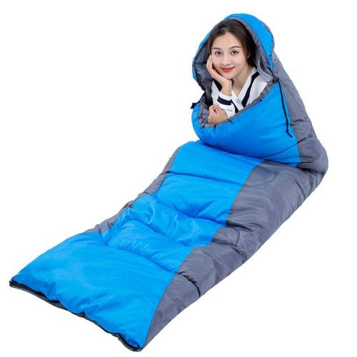  Bdclr Sleeping Bag Outdoor Camping Thick Cotton Single and Double Person Sleeping Bag, Adult Four Seasons Warm Sleeping Bag,Blue,2400