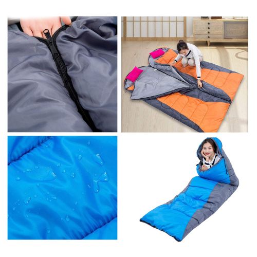  Bdclr Sleeping Bag Outdoor Camping Thick Cotton Single and Double Person Sleeping Bag, Adult Four Seasons Warm Sleeping Bag,Blue,1300g