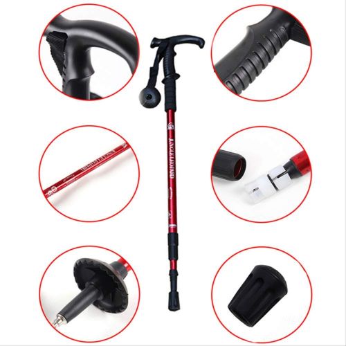  Bds MCC Ultralight Walking Stick for Elderly Strong Telescopic Trekking,Hiking Pole Walking Cane for Old Men with Rubber Tips