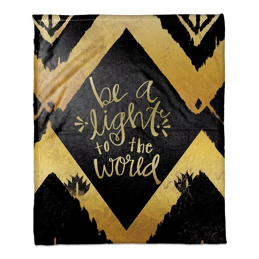  Be a Light to the World Throw Blanket in GoldBlack