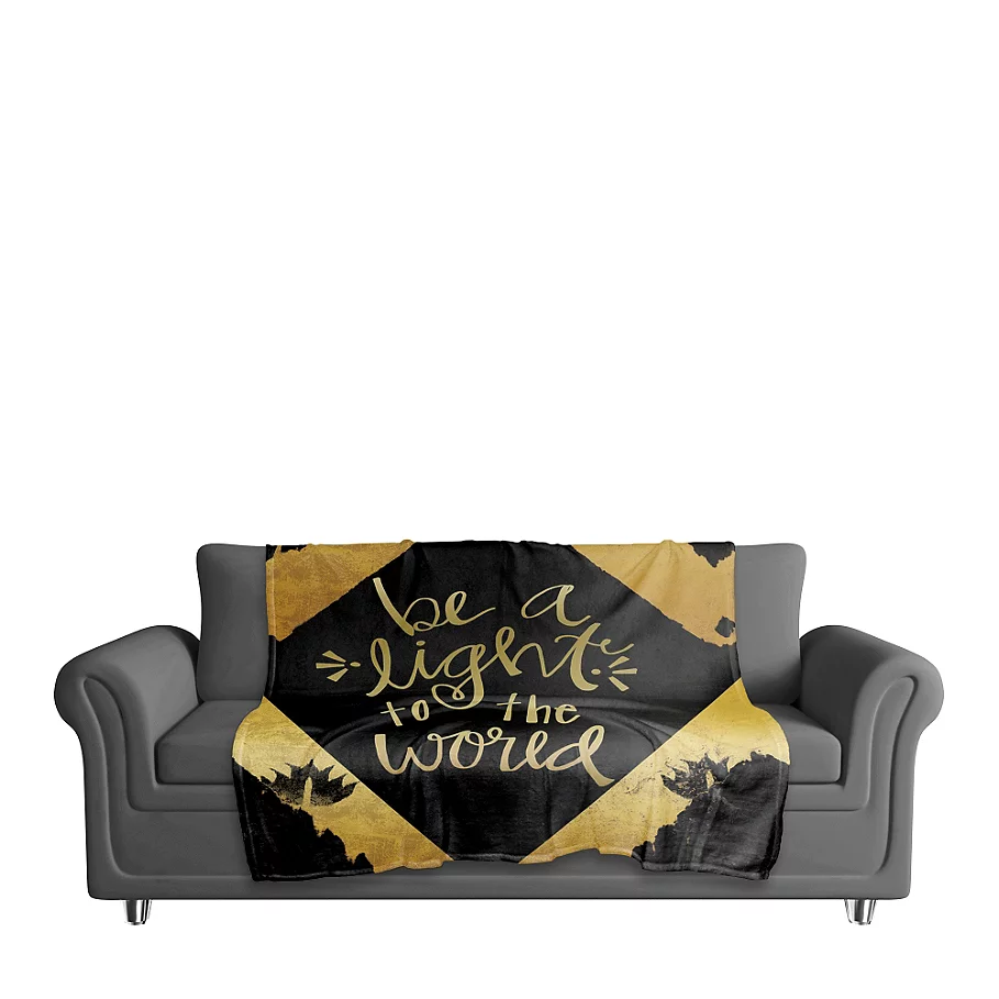  Be a Light to the World Throw Blanket in GoldBlack