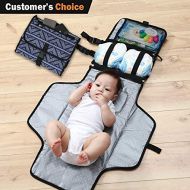 BeBe Friend Baby Portable Changing Pad  Changing Pad Portable Diaper Clutch  Lightweight Travel Station Kit for Baby Diapering  Detachable and Wipeable Mat and Soft Head Pillow  Perfect B