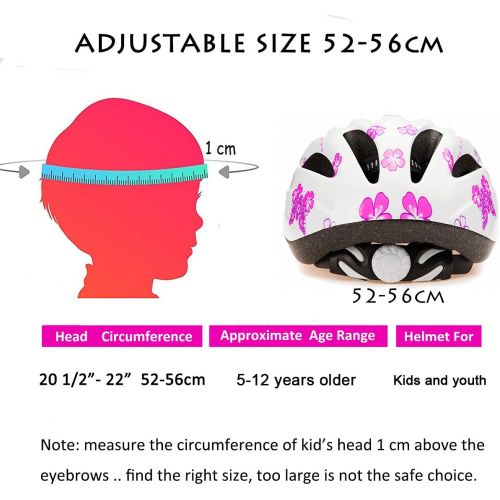  BeBeFun Girl Helmet for Bike,Kids Bike Pink Helmet for Girls Ages 5+Years Adjuastable and Multi-Sport, from Toddler to Youth CPSC Certicated