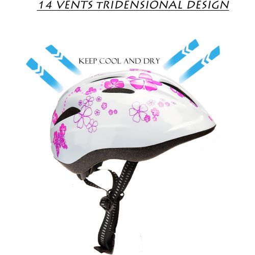  BeBeFun Girl Helmet for Bike,Kids Bike Pink Helmet for Girls Ages 5+Years Adjuastable and Multi-Sport, from Toddler to Youth CPSC Certicated