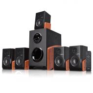 Befree Sound beFree Sound 5.1 Channel Surround Sound Bluetooth Home Audio Speaker System in Wood