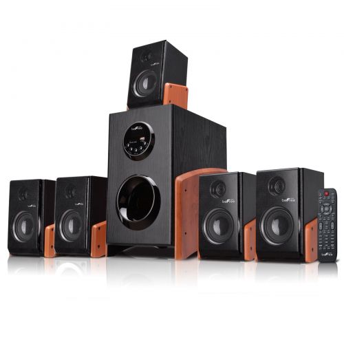  Befree Sound beFree Sound 5.1 Channel Surround Sound Bluetooth Home Audio Speaker System in Wood