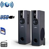 BEFREE SOUND 2.1 Channel Bluetooth Powered Black Tower Speakers with Optical Input