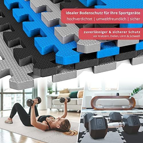  [아마존베스트]BeMaxx Schutzmatten Set Puzzlematte Bodenschutz Matte - 18 Puzzle Bodenschutzmatten Unterlegmatte | Fitnessmatte Turnmatte Sportmatte Trainingsmatte Boden Schutz, Sport Fitnessraum Keller