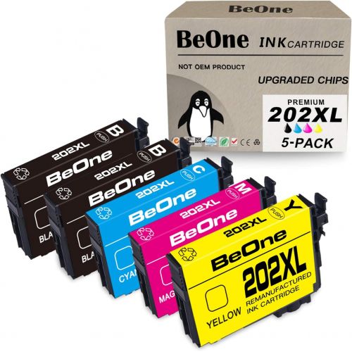  BeOne Remanufactured Ink Cartridge Replacement for Epson 202 XL 202XL T202 T202XL 5-Pack to Use with Workforce WF-2860 WF2860 Expression Home XP-5100 XP5100 Printer (2 Black 1 Cyan