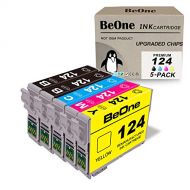 BeOne Remanufactured Ink Cartridge Replacement for Epson 124 T124 5-Pack to Use with Workforce 435 320 323 325 Stylus NX420 NX430 NX230 NX330 NX125 NX127 NX130 Printer (2BK 1C 1M 1